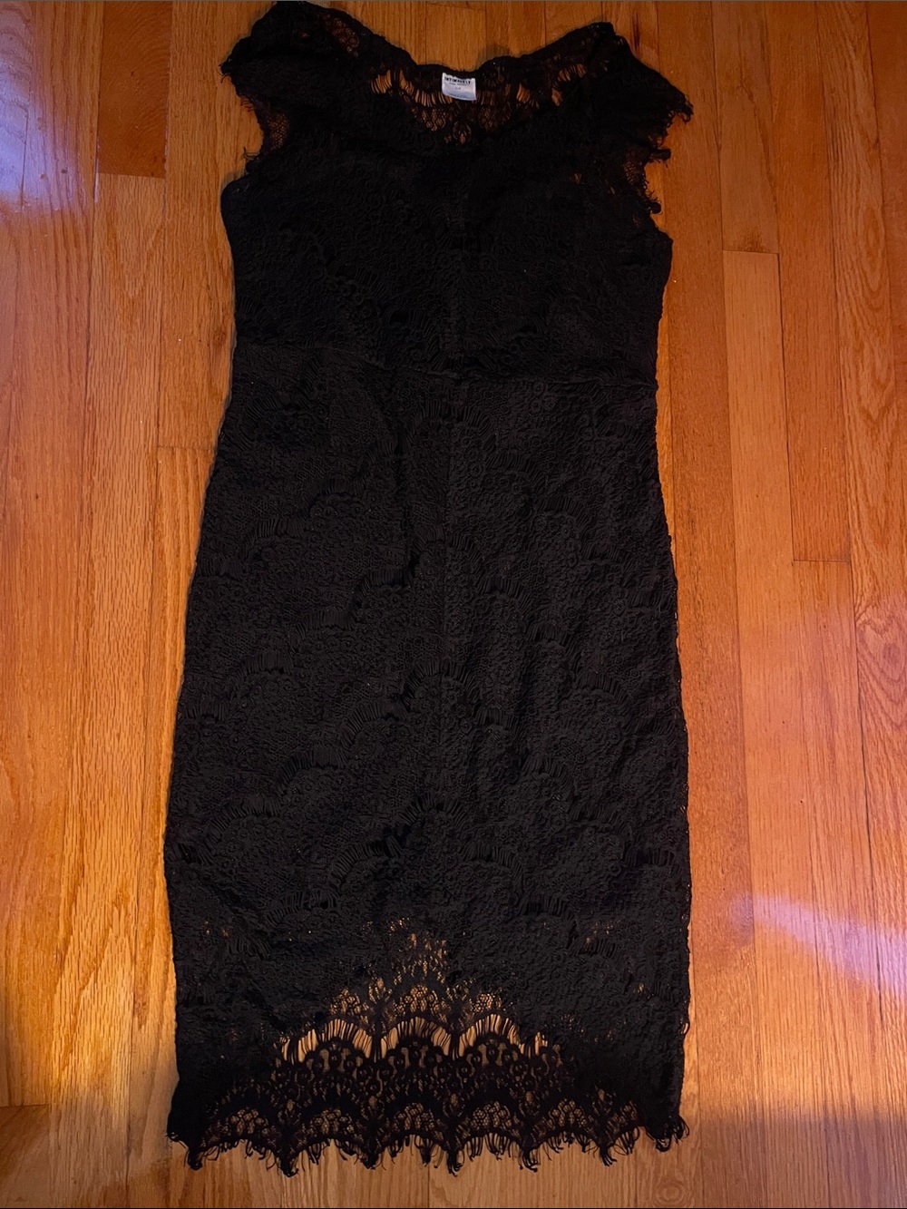 Intimately by Free People Black Lace Midi Sheath Dress